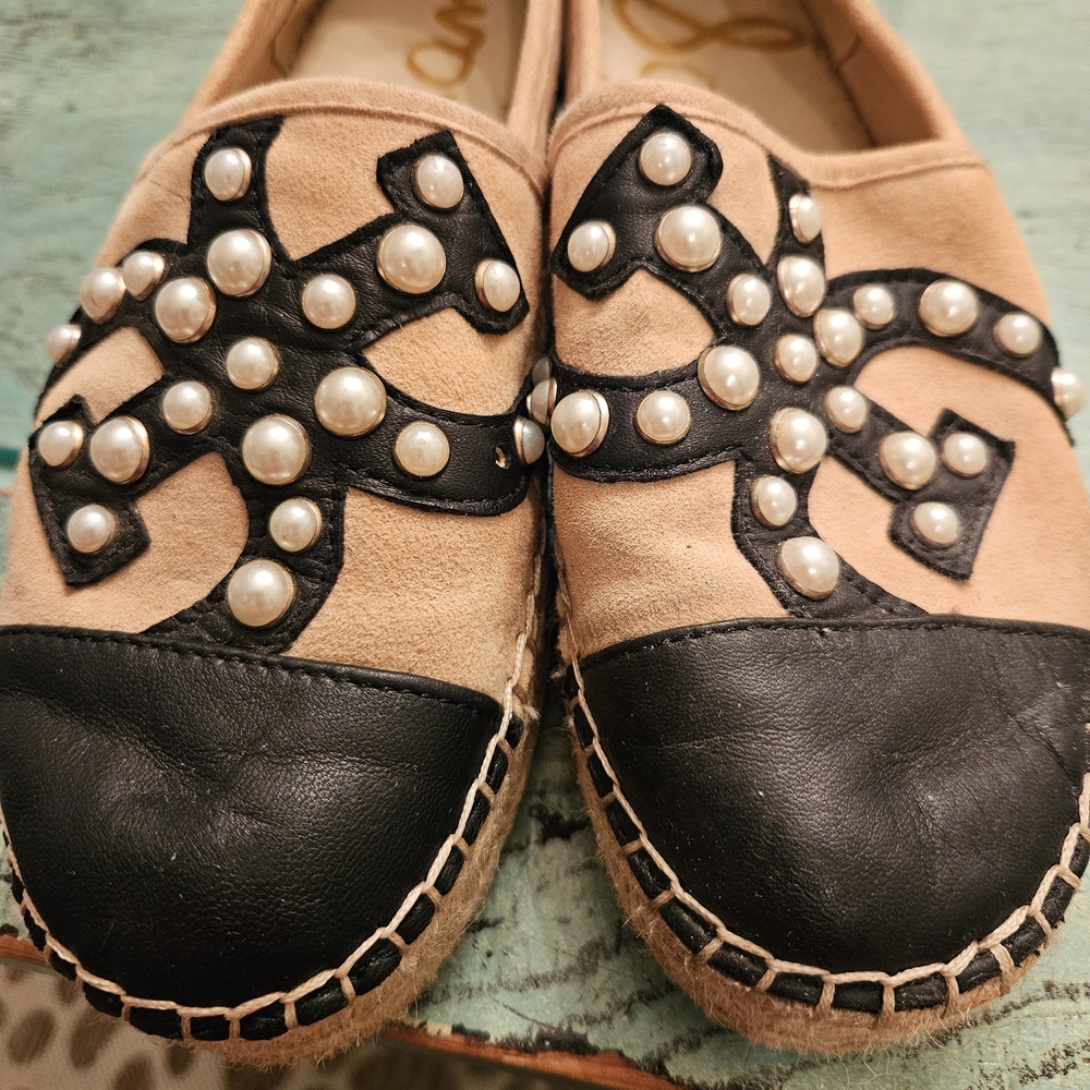 Sam Edelman Black and Tan Espadrilles